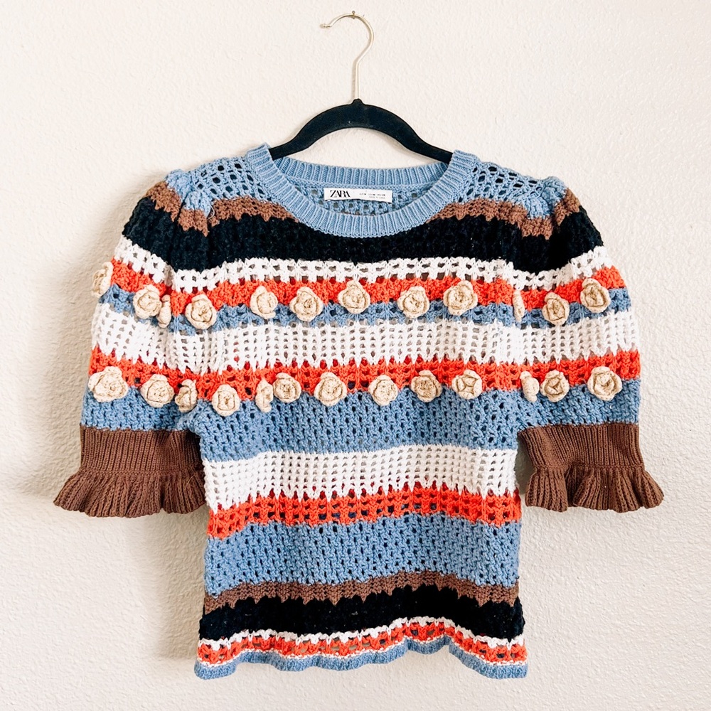 Zara Crochet Knit Sweater